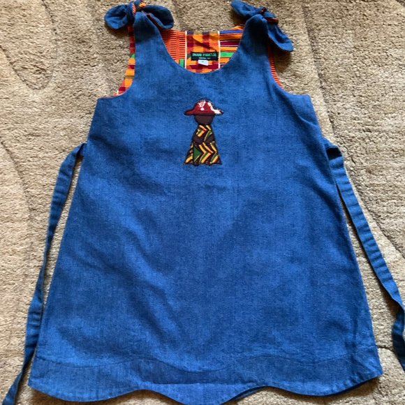 Imani Pamoja Shoulder Tie & Scalloped Hem Denim Dress - NWOT - Picture 1 of 4
